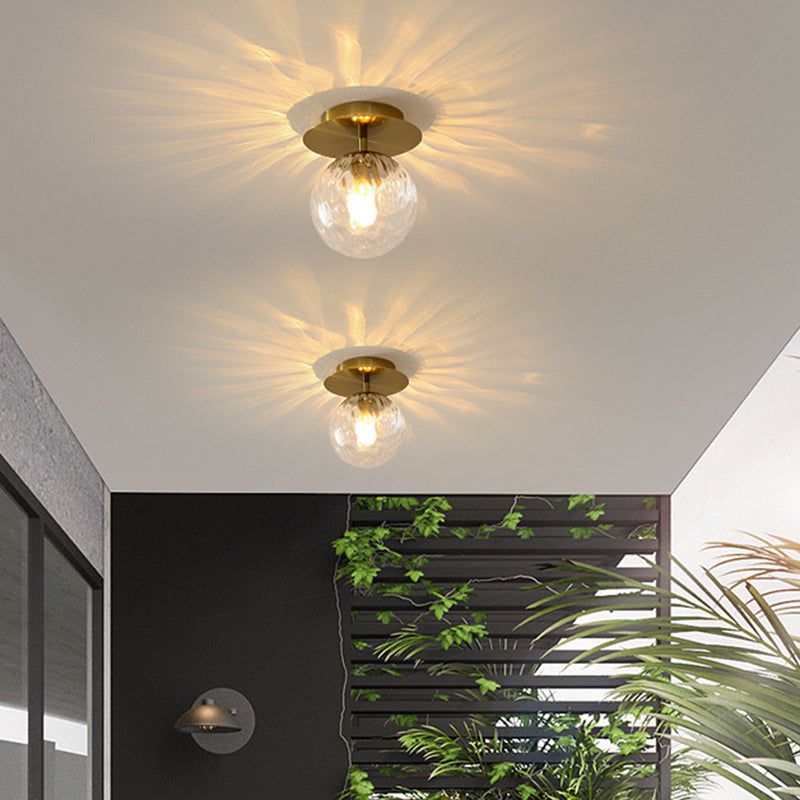 Bubble Semi Flush Mount Lighting Ultra-Contemporary Clear Prismatic Glass Ceiling Flush Mount Lights for Hallway