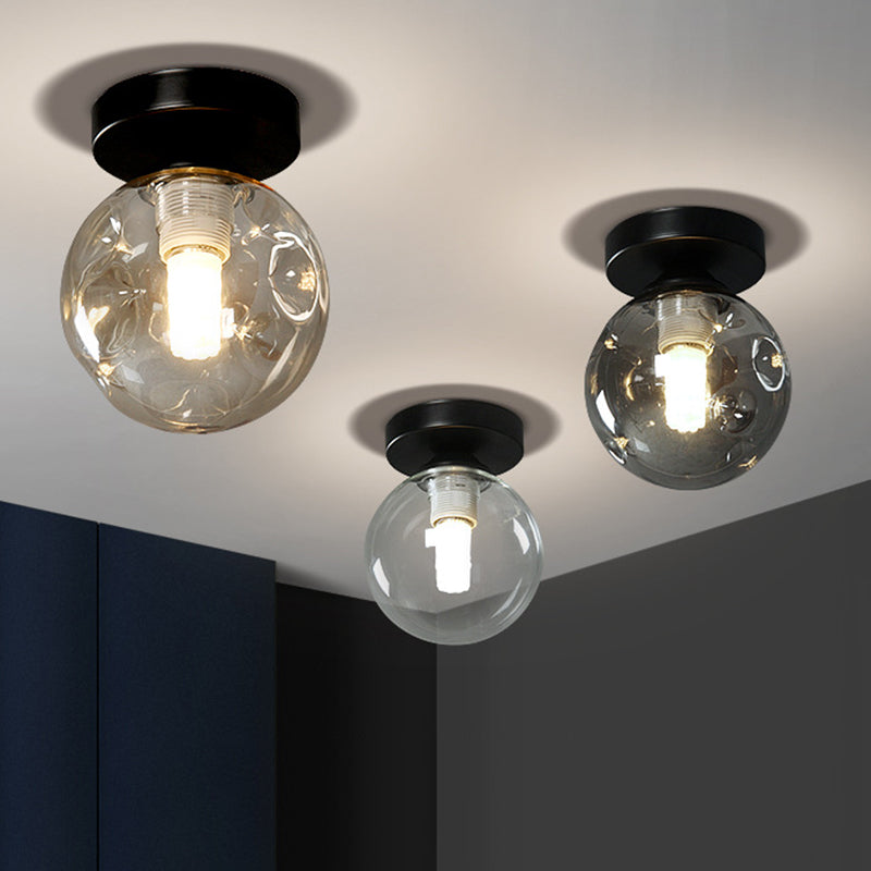 Globe Semi Flush Mount Light Fixture Modernistisch 1 lichtglazen plafondspoeling voor gang