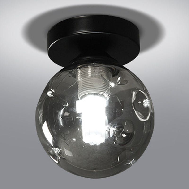 Globe Semi Flush Mount Light Fixture Modernistisch 1 lichtglazen plafondspoeling voor gang