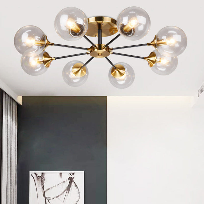 Sputnik Flush Mount Ceiling Light Ultra-Contemporary Stained Glass Ceiling Mount Chandelier for Bedroom