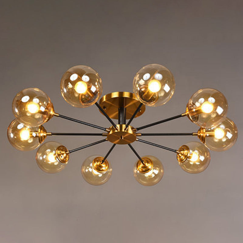 Sputnik Flush Mount Ceiling Light Ultra-Contemporary Stained Glass Ceiling Mount Chandelier for Bedroom