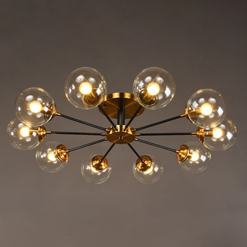 Sputnik Flush Mount Ceiling Light Ultra-Contemporary Stained Glass Ceiling Mount Chandelier for Bedroom