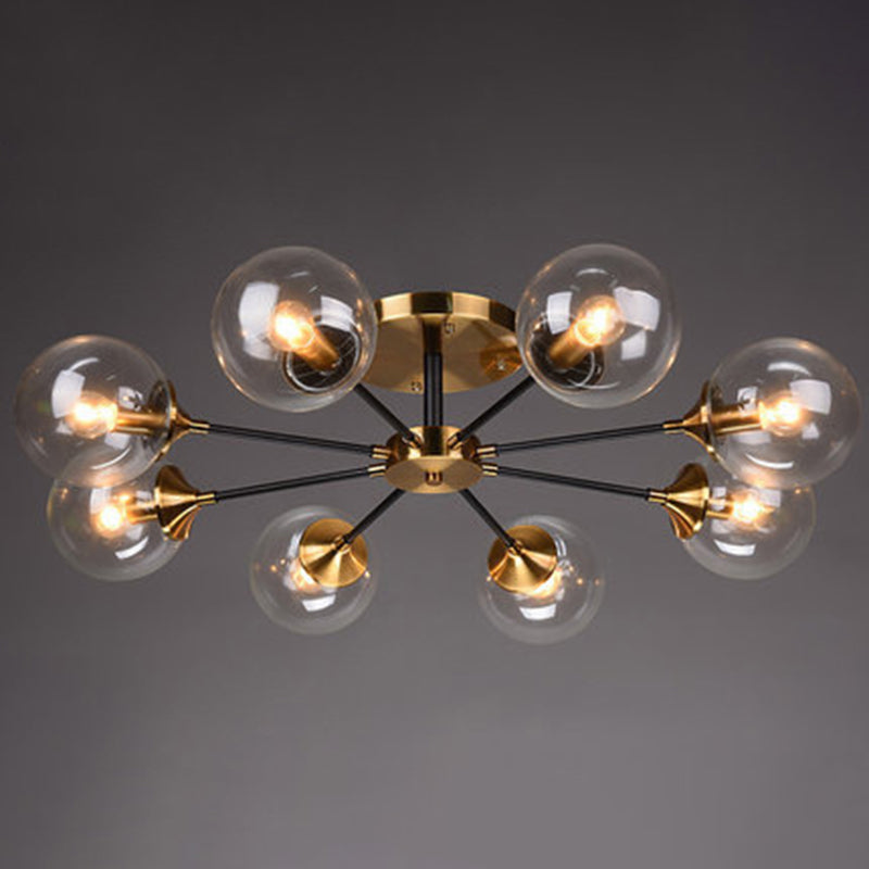 Sputnik Flush Mount Ceiling Light Ultra-Contemporary Stained Glass Ceiling Mount Chandelier for Bedroom