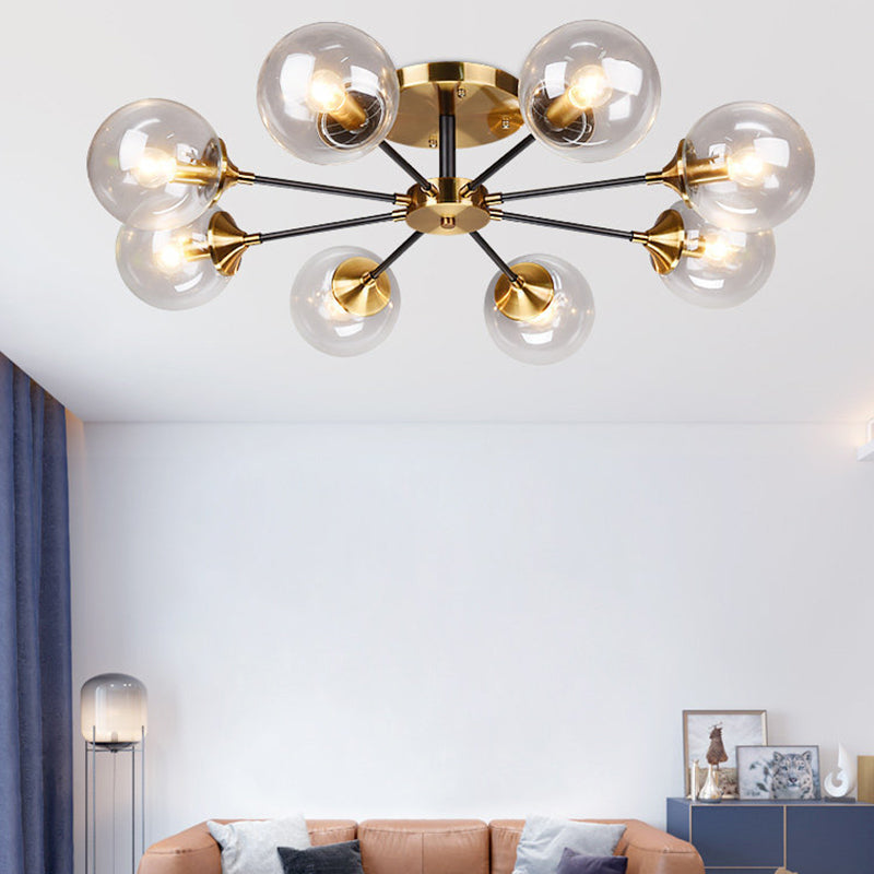 Sputnik Flush Mount Ceiling Light Ultra-Contemporary Stained Glass Ceiling Mount Chandelier for Bedroom