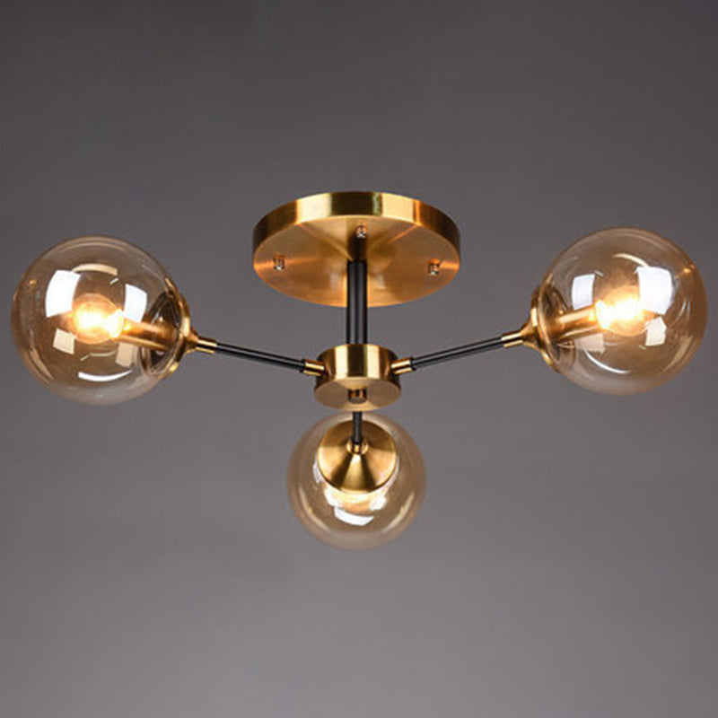 Sputnik Flush Mount Ceiling Light Ultra-Contemporary Stained Glass Ceiling Mount Chandelier for Bedroom