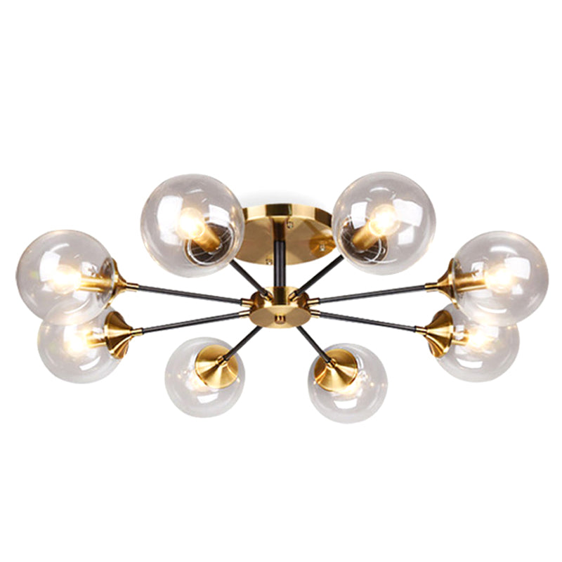 Sputnik Flush Mount Ceiling Light Ultra-Contemporary Stained Glass Ceiling Mount Chandelier for Bedroom