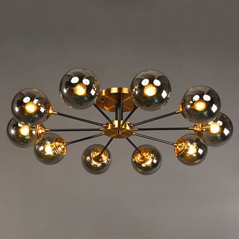 Sputnik Flush Mount Ceiling Light Ultra-Contemporary Stained Glass Ceiling Mount Chandelier for Bedroom