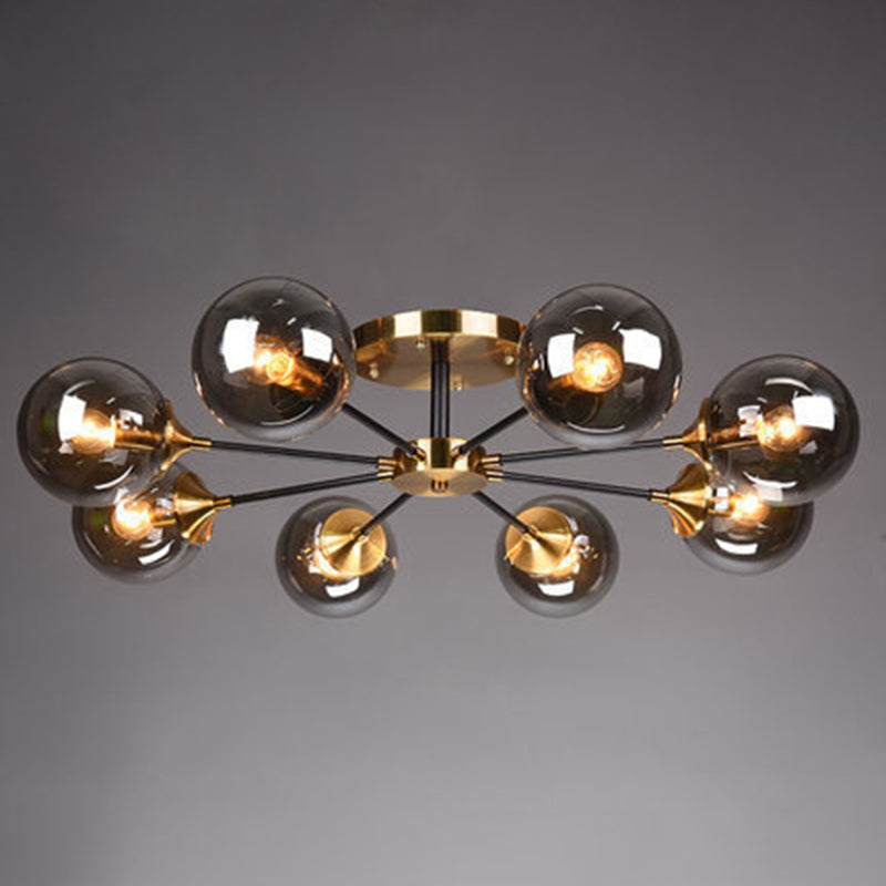 Sputnik Flush Mount Ceiling Light Ultra-Contemporary Stained Glass Ceiling Mount Chandelier for Bedroom