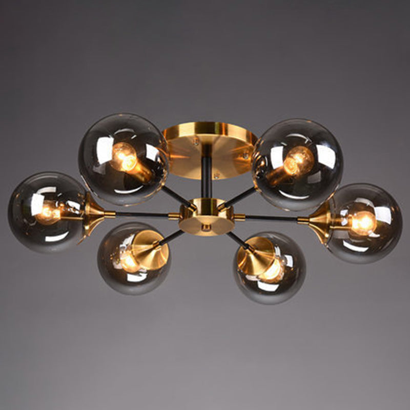 Sputnik Flush Mount Ceiling Light Ultra-Contemporary Stained Glass Ceiling Mount Chandelier for Bedroom