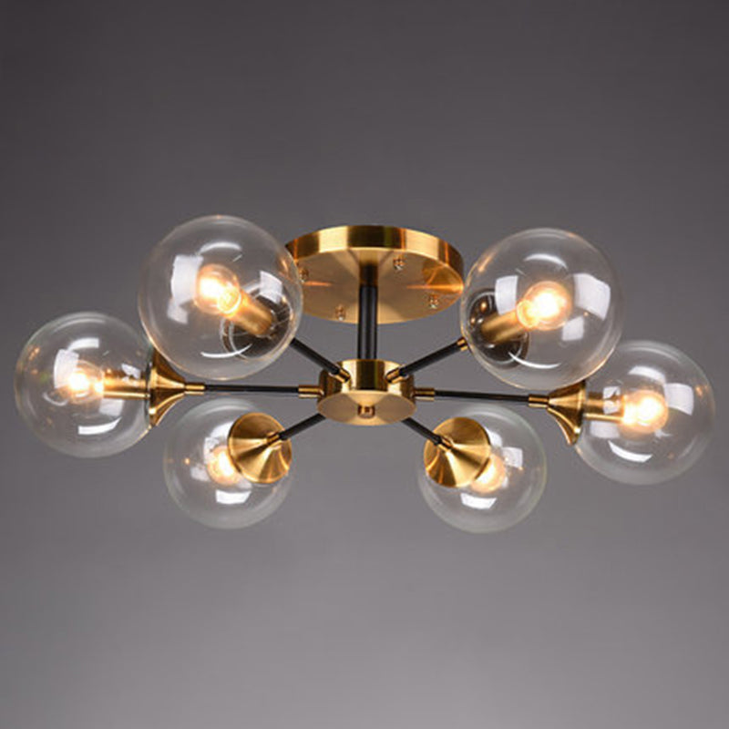 Sputnik Flush Mount Ceiling Light Ultra-Contemporary Stained Glass Ceiling Mount Chandelier for Bedroom