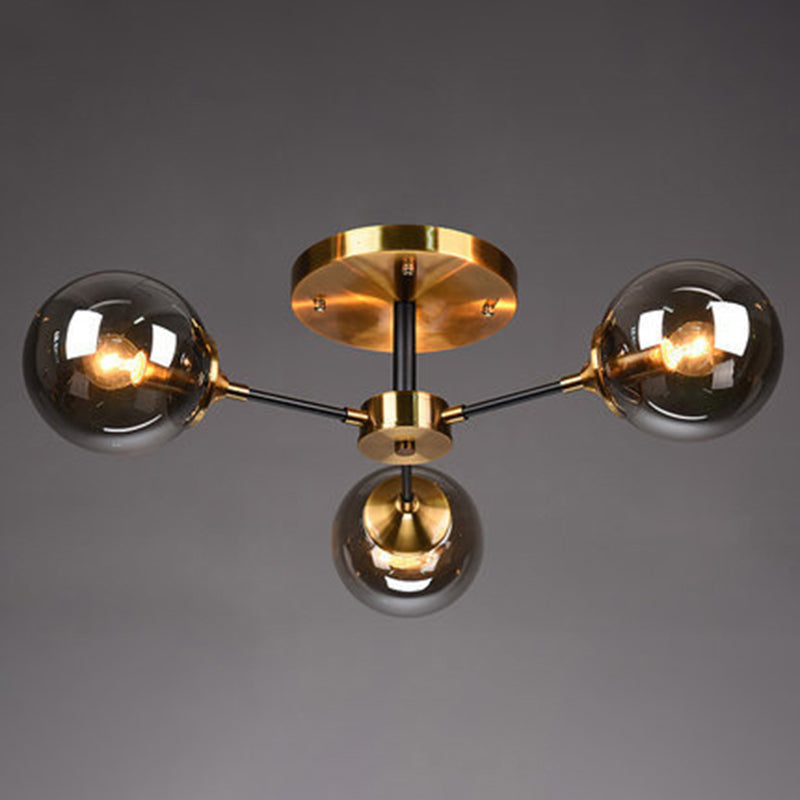 Sputnik Flush Mount Ceiling Light Ultra-Contemporary Stained Glass Ceiling Mount Chandelier for Bedroom