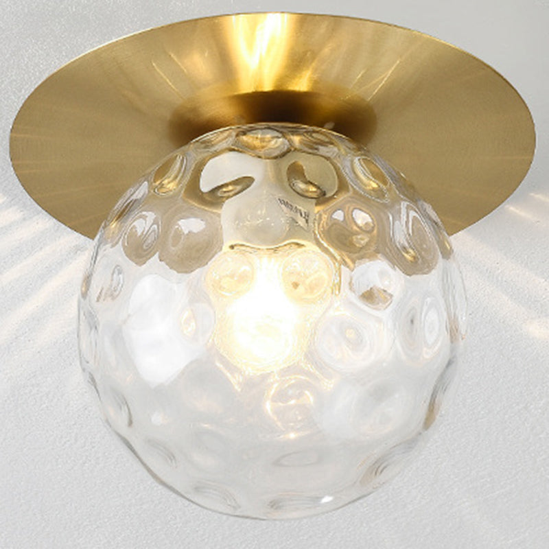 Sphere Semi Flush Chandelier Contemporary Frosted Glass Ceiling Mount Light Fixture for Hallway