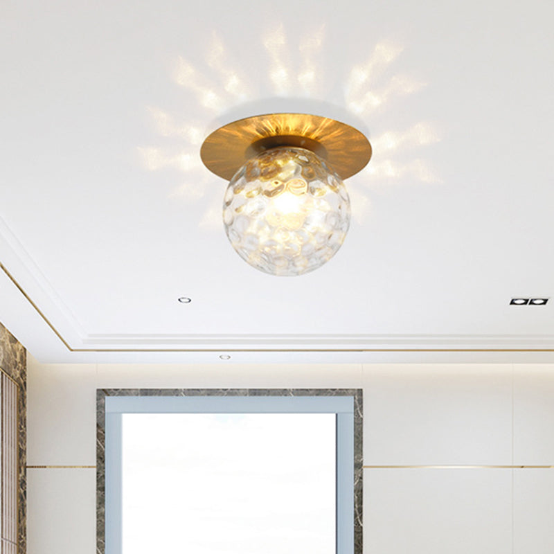 Sphere Semi Flush Chandelier Contemporary Frosted Glass Ceiling Mount Light Fixture for Hallway