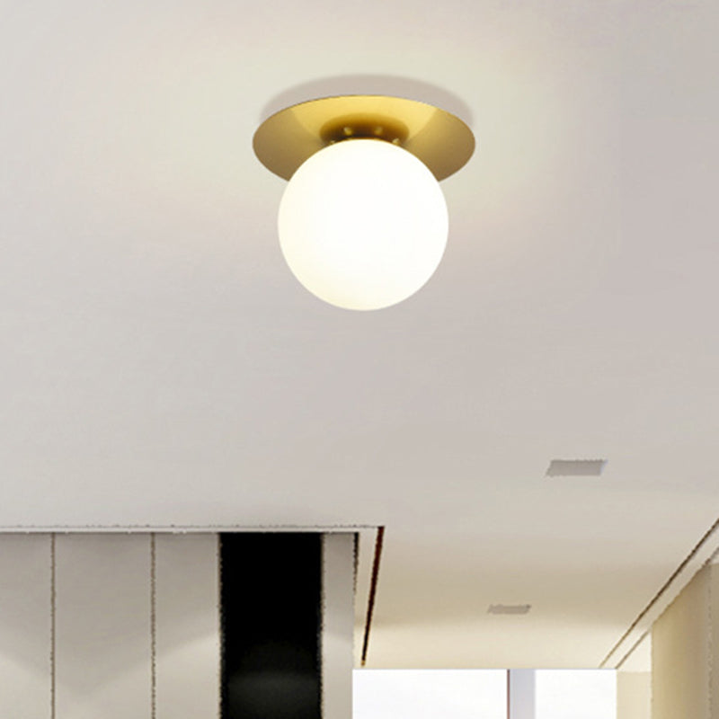 Sphere Semi Flush Chandelier Contemporary Frosted Glass Plafond Mount Light Rebulage voor gang