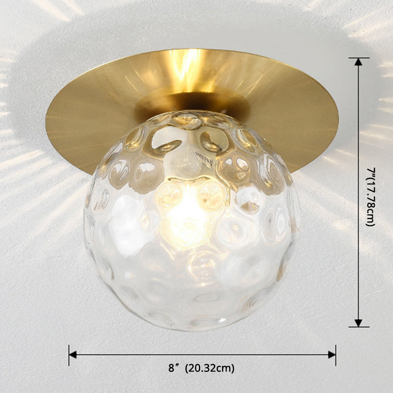 Sphere Semi Flush Chandelier Contemporary Frosted Glass Ceiling Mount Light Fixture for Hallway