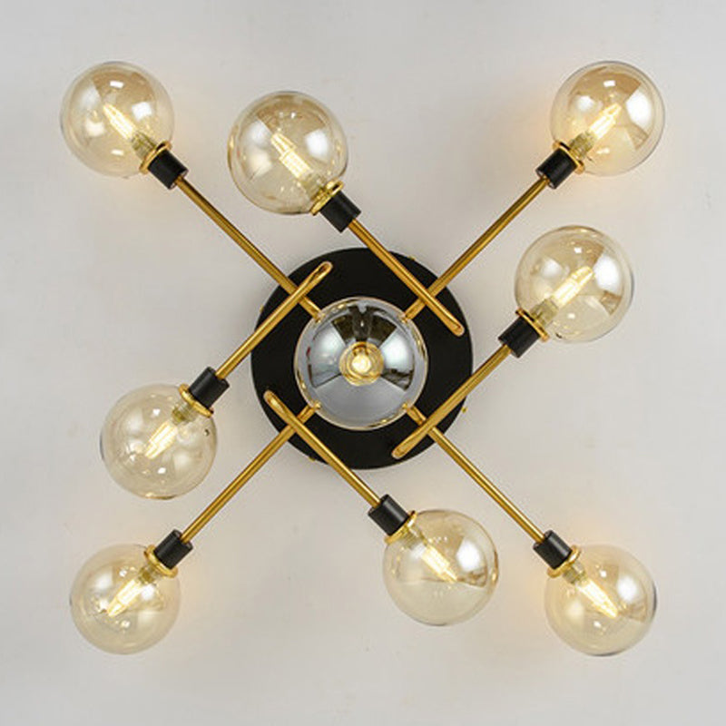 Bubble Semi Flush Mount Lighting Contemporary Stained Glass Ceiling Light Fixtures for Bedroom