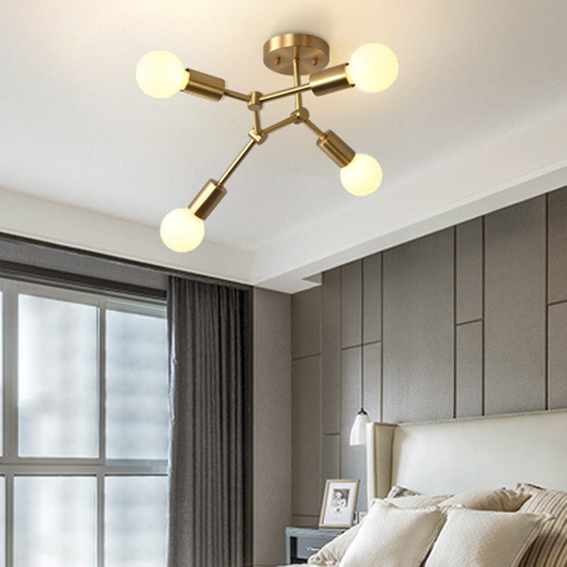 Sputnik Flush Mount Ceiling Light Contemporary Glass Ceiling Mount Chandelier for Bedroom