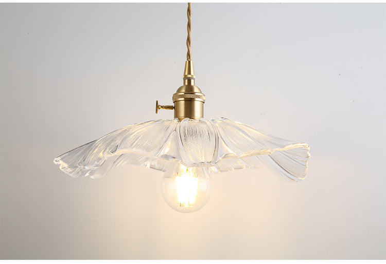 Blumenform Schatten Decke Anhänger Lampe Vintage Industrial Clear Glass Hanging Light