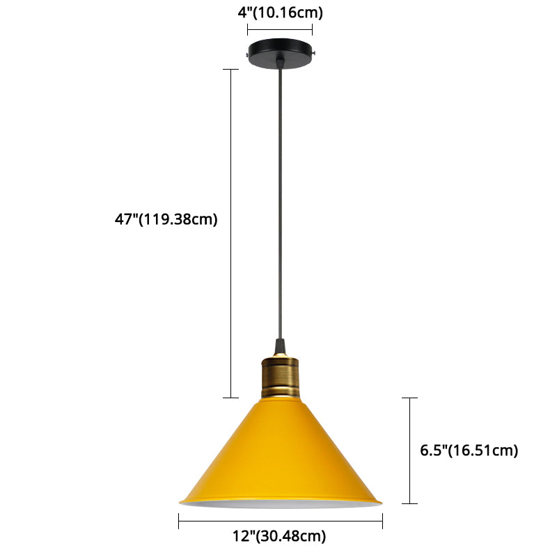 Metaal taps toelopend hangende licht Noordse moderne stijl 1 lichte restaurant plafond hanglamp