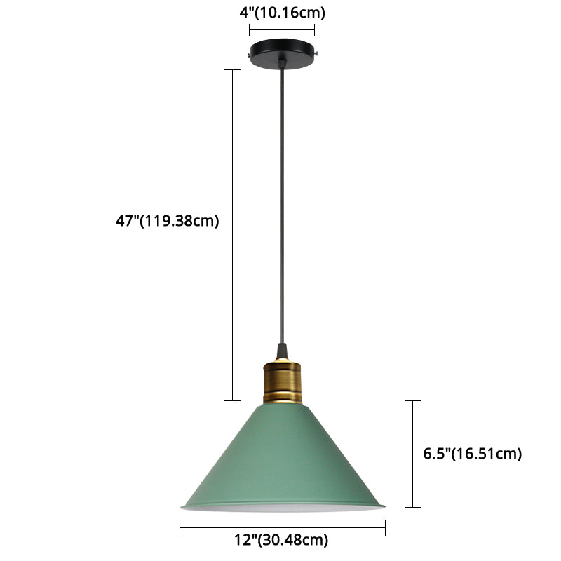 Luz de colgante de metal estilo moderno nordic 1 lámpara colgante de techo de restaurante ligero