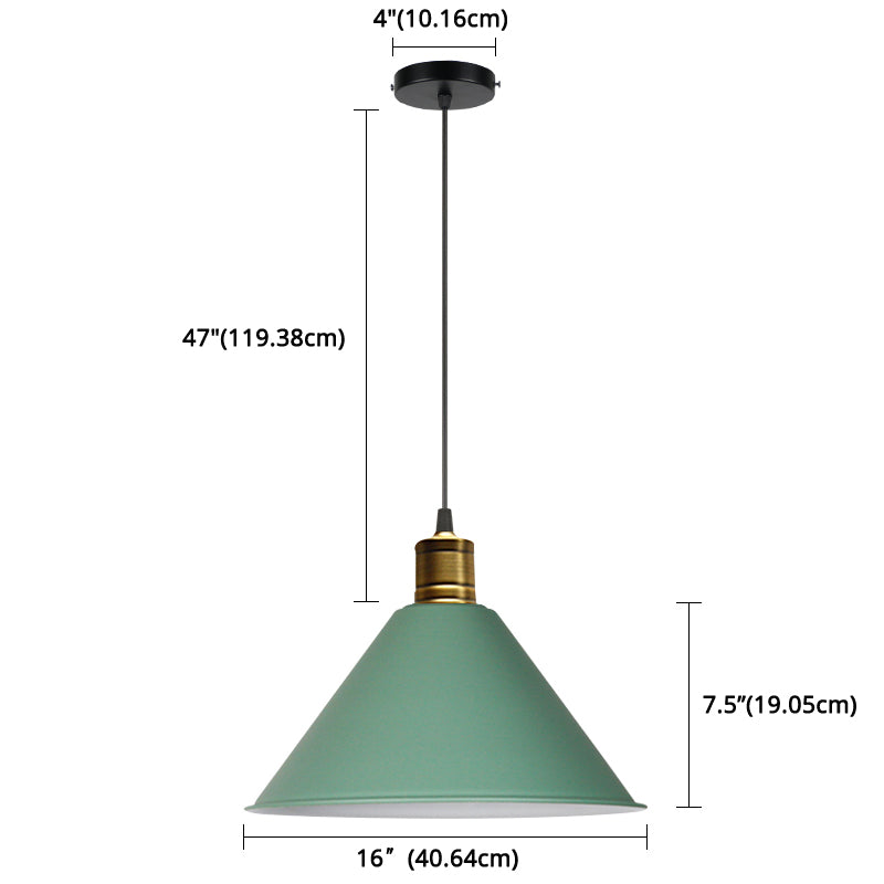 Luz de colgante de metal estilo moderno nordic 1 lámpara colgante de techo de restaurante ligero