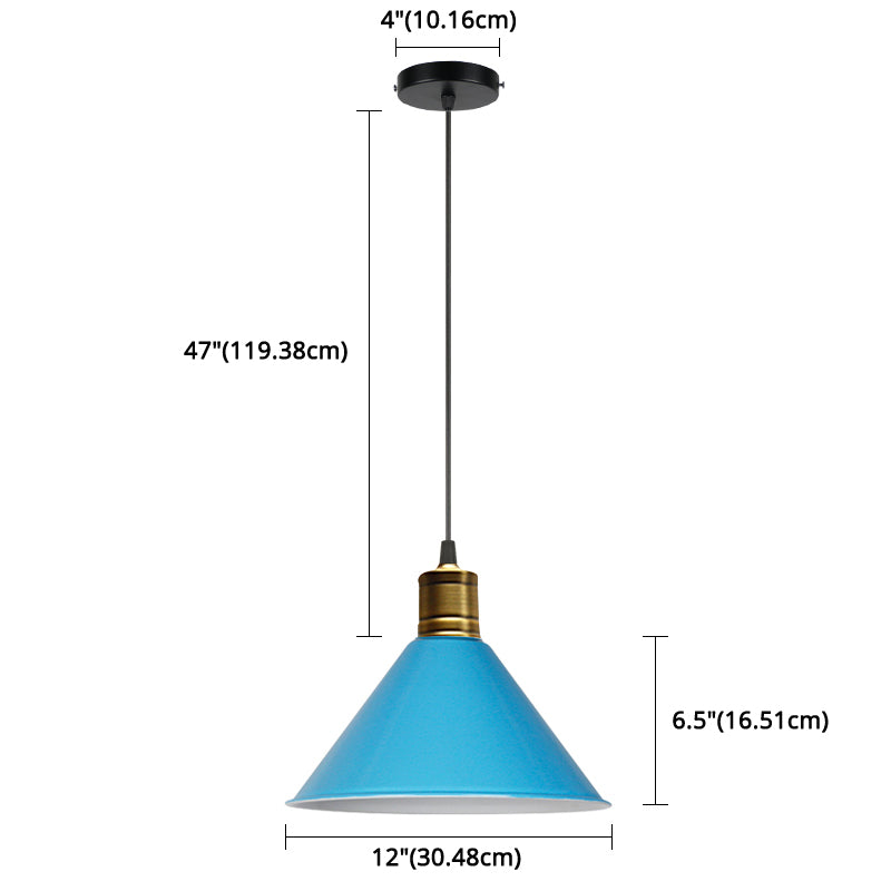 Metaal taps toelopend hangende licht Noordse moderne stijl 1 lichte restaurant plafond hanglamp