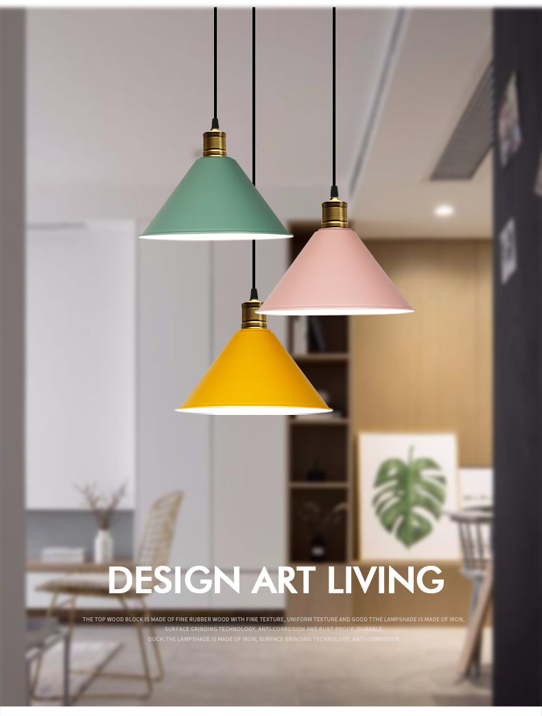 Metal Tapered Hanging Light Nordic Modern Style 1 Light  Restaurant Ceiling Pendant Lamp