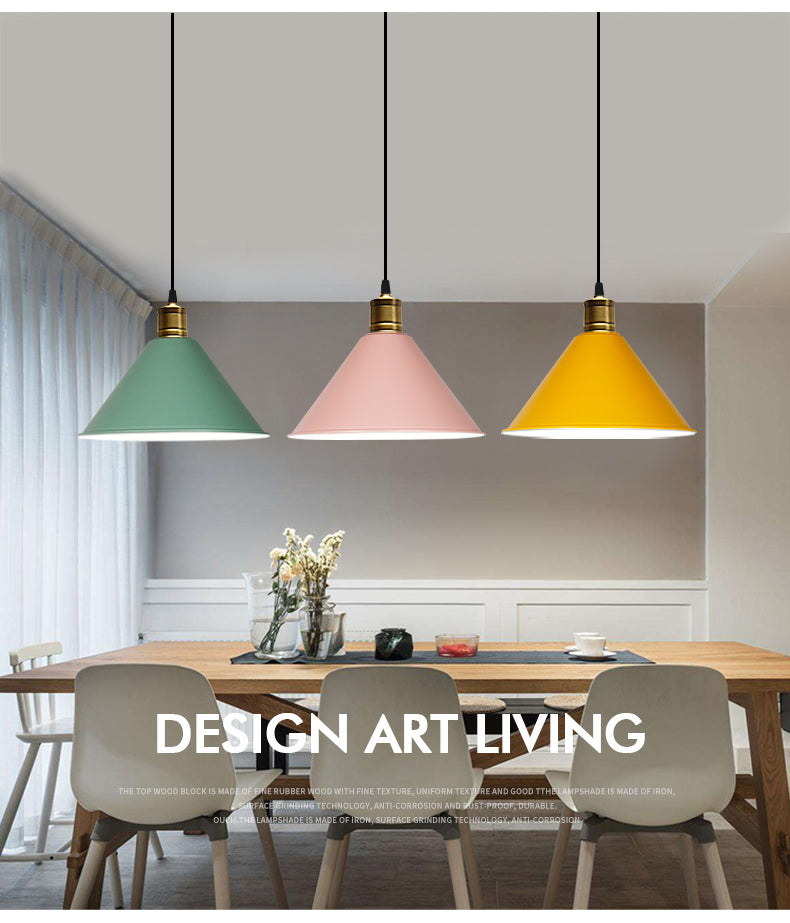 Metal Tapered Hanging Light Nordic Modern Style 1 Light  Restaurant Ceiling Pendant Lamp