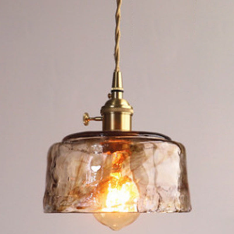 Vintage 1 Lichte hanglamp Amber Alabaster Glass Paarverlichting voor woonkamer