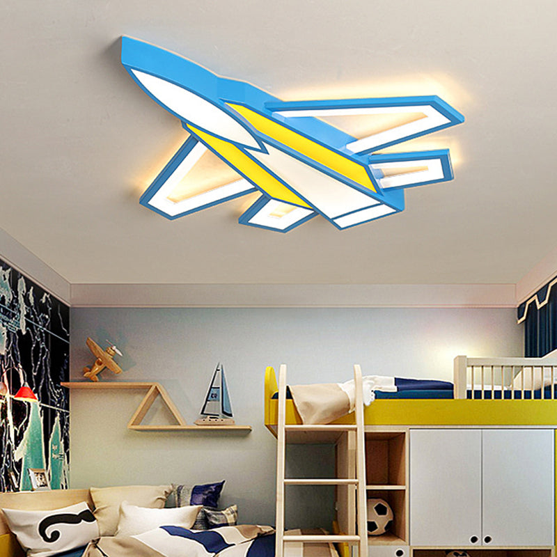 Airplane Flush Mount Light 1 Light Metal Cartoon Flush Mount Spotlight for Children Bedroom