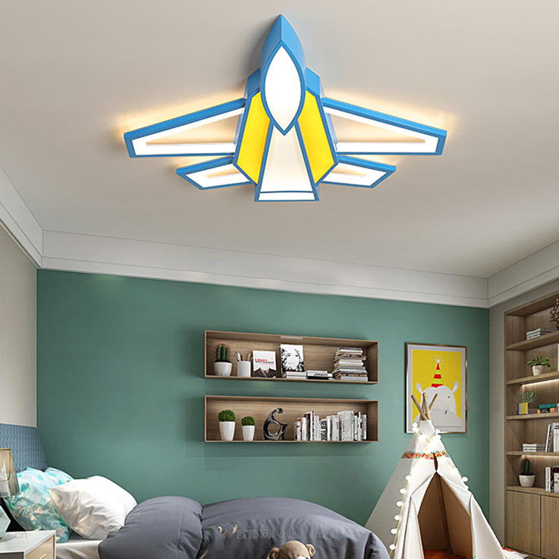 Airplane Flush Mount Light 1 Light Metal Cartoon Flush Mount Spotlight for Children Bedroom