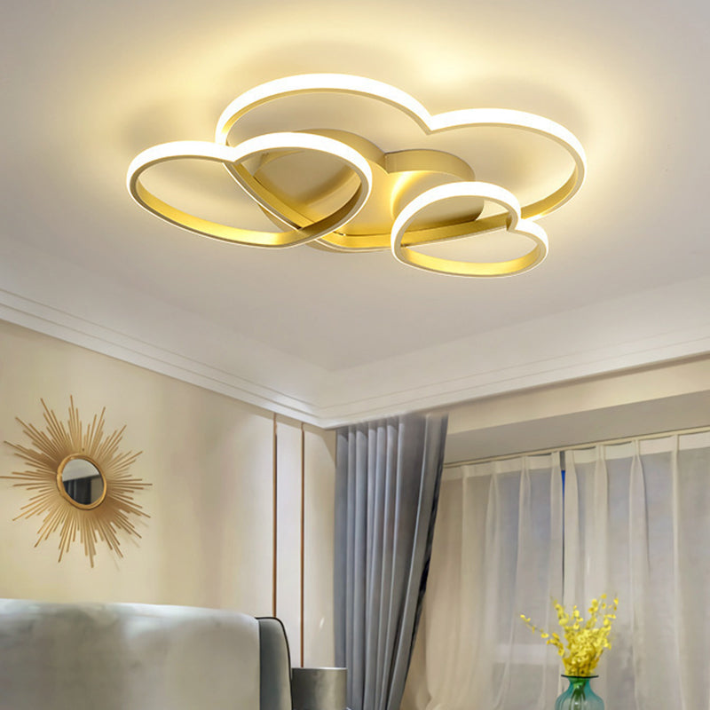 Diseño del corazón Semi Flush Montaje Luz de montura Acrílico Actualidad Acrílico Montaje Luz para niños dormitorio