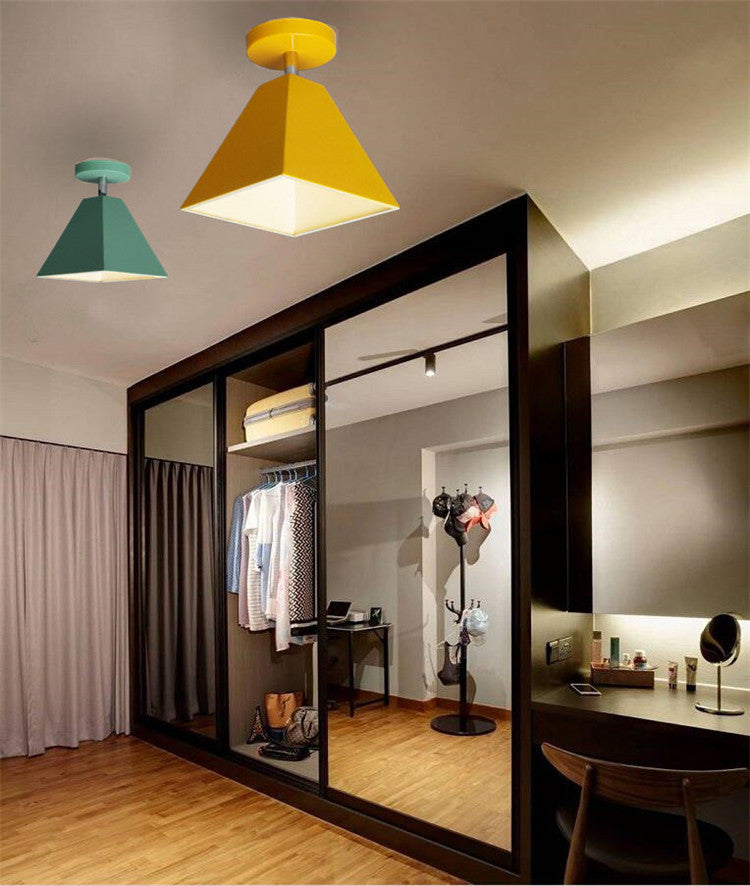 Trapezoid Flush Light 1 Light Matern de montura de techo de montaje de metal claro