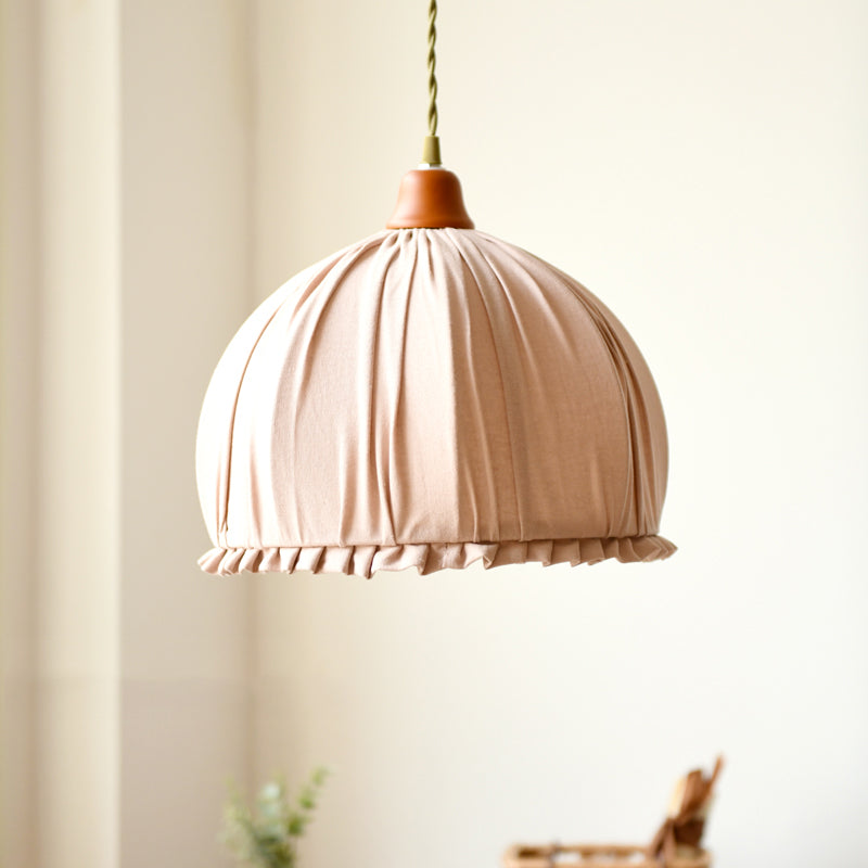 Fabric Dôme Plafond Pendant Classic Single Dining Room Salle suspendue Lampe en rose / orange