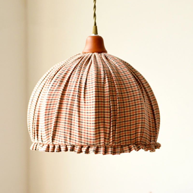 Fabric Dôme Plafond Pendant Classic Single Dining Room Salle suspendue Lampe en rose / orange