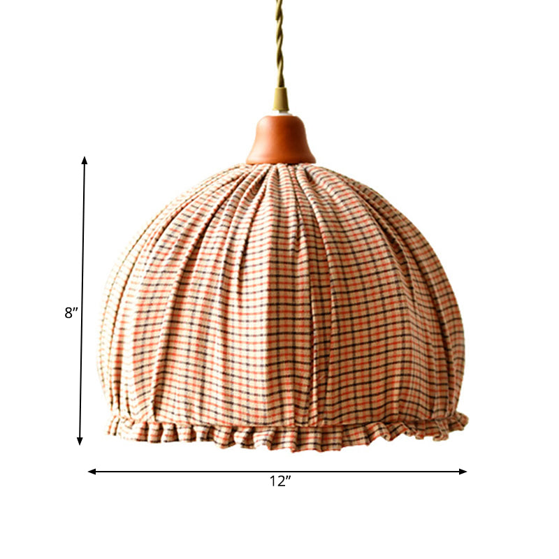 Fabric Dôme Plafond Pendant Classic Single Dining Room Salle suspendue Lampe en rose / orange