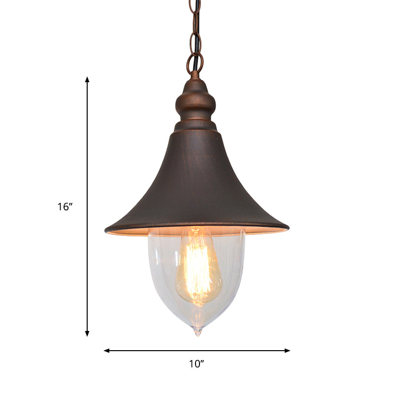 Black/Bronzo/oro Light Hanging Light Country Style 1 illuminazione a sospensione leggera con tonalità di plastica trasparente