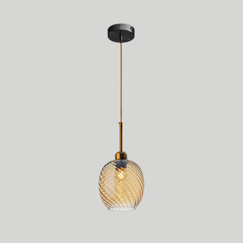 Verdrehte Glas runde Hanglampen -Loft -Style 1 -Lampen -Esszimmer Deckenleuchte