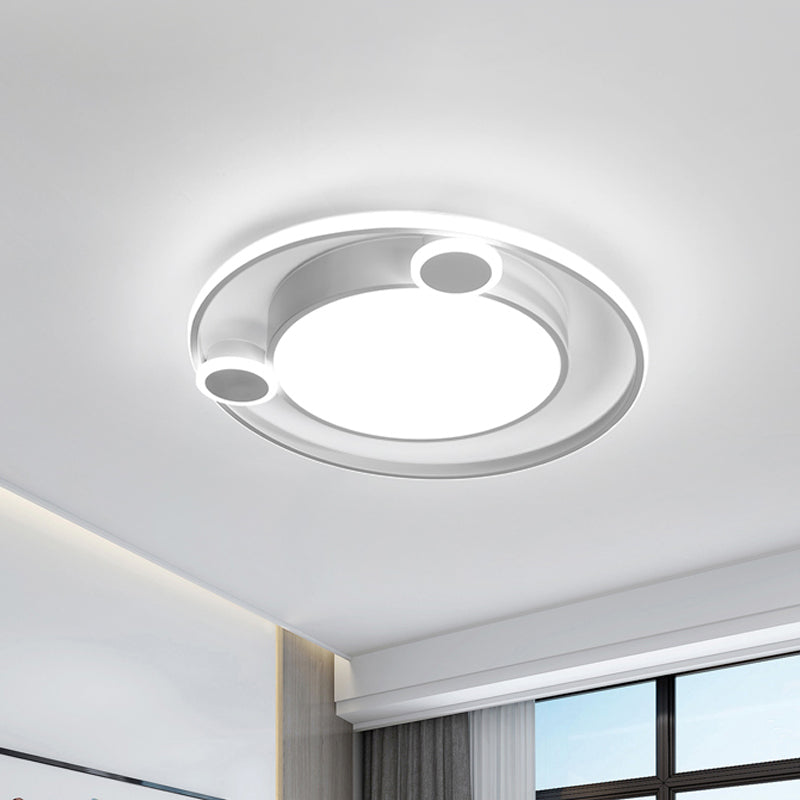 Lampada da incasso Orbit metallica con paralume bianco/nero Lampada da soffitto nordica a LED integrata, luce calda/bianca