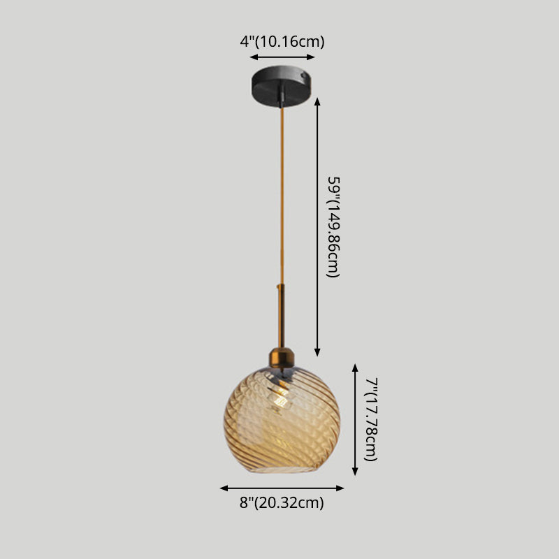 Verdrehte Glas runde Hanglampen -Loft -Style 1 -Lampen -Esszimmer Deckenleuchte