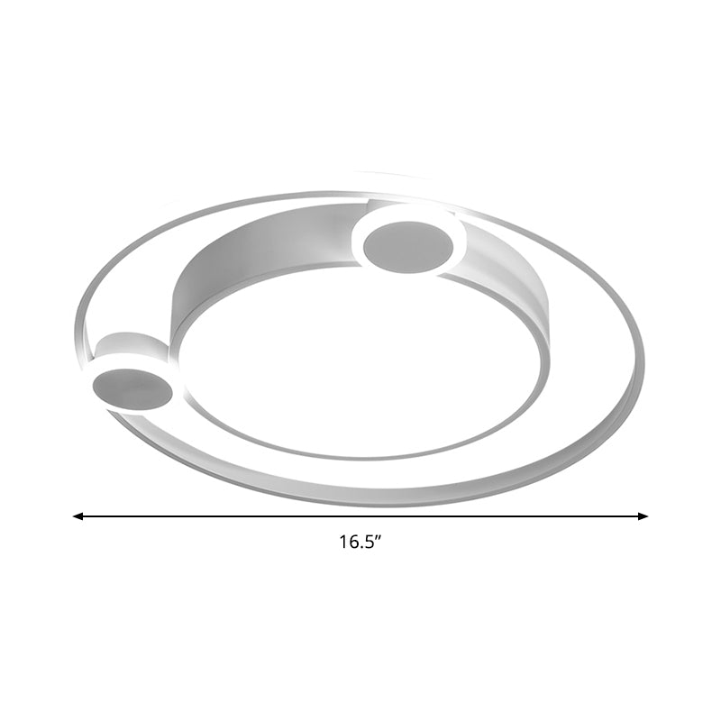 Metallische Orbit-Einbauleuchte mit schwarzem/weißem Schirm, integrierte nordische LED-Deckenleuchte, warmes/weißes Licht