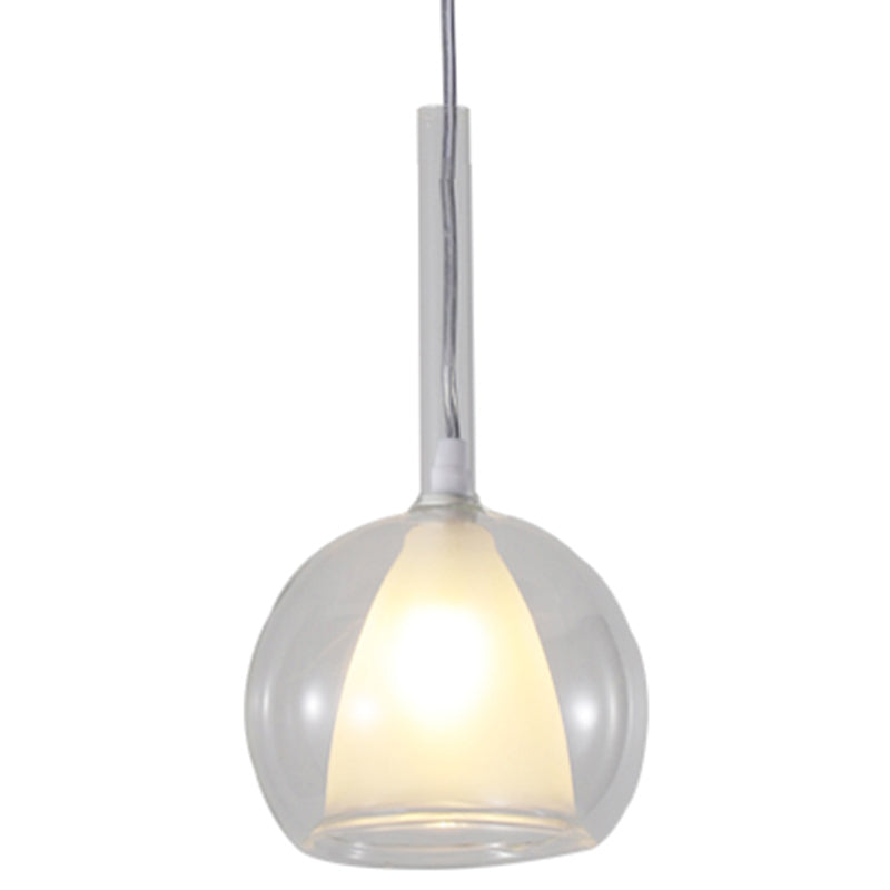 Électroplate en verre de polissage suspension de boules légères forme moderne simplicité pendante à 1 lumière pour chambre à coucher