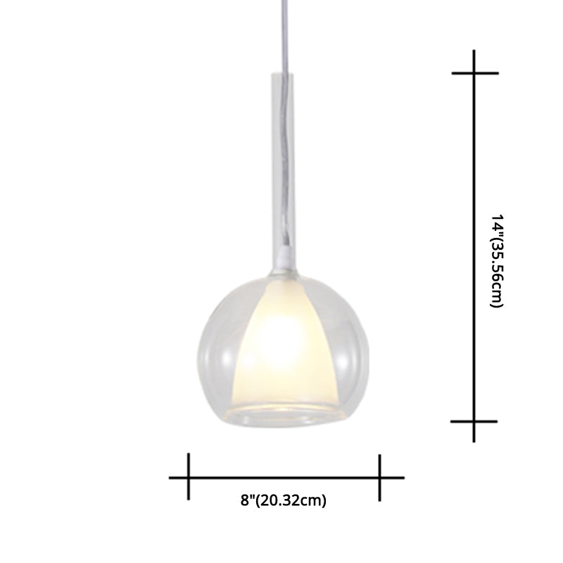 Electroplate Polishing Glass Hanging Light Ball Shape Modern Simplicity 1-Light Pendant Lamp for Dining Room Bedroom