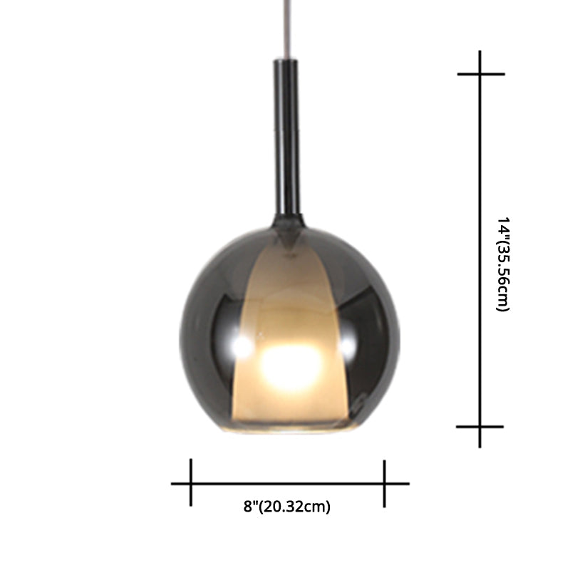 Electroplate Polishing Glass Hanging Light Ball Shape Modern Simplicity 1-Light Pendant Lamp for Dining Room Bedroom