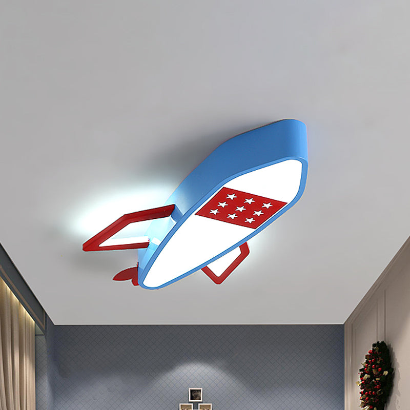 Plafonnier encastré Blue Rocket, éclairage de plafond contemporain à LED en acrylique, lumière chaude/blanche pour enfants