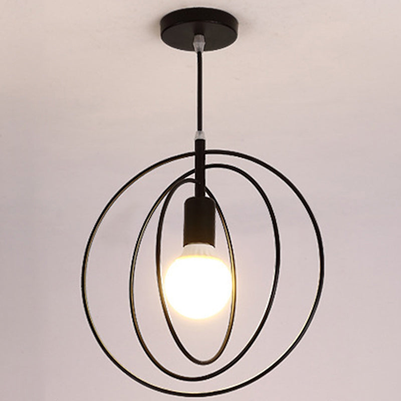 Metaalhangende hanglamp draad kooi industriële stijl hanglamp lampje armatuur voor foyer