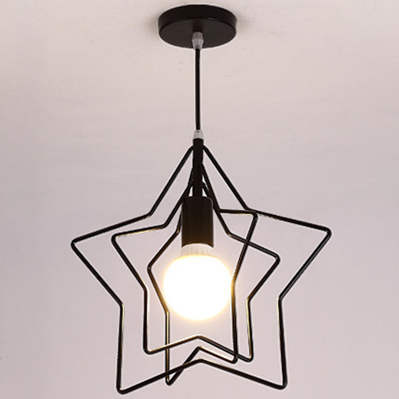 Metaalhangende hanglamp draad kooi industriële stijl hanglamp lampje armatuur voor foyer