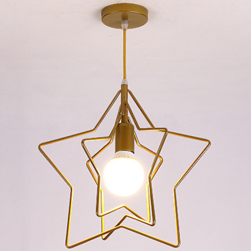 Metaalhangende hanglamp draad kooi industriële stijl hanglamp lampje armatuur voor foyer