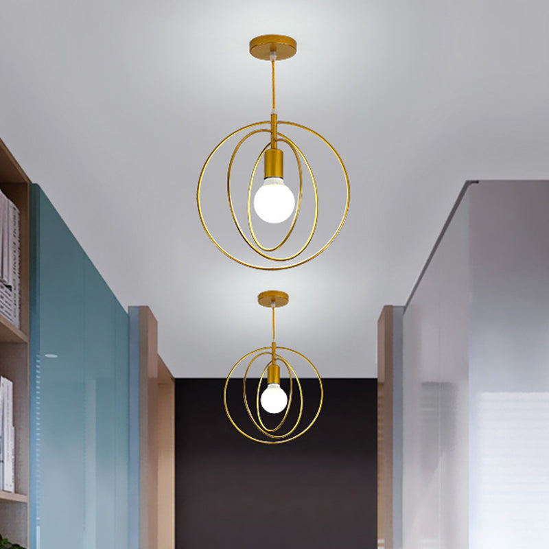 Metaalhangende hanglamp draad kooi industriële stijl hanglamp lampje armatuur voor foyer