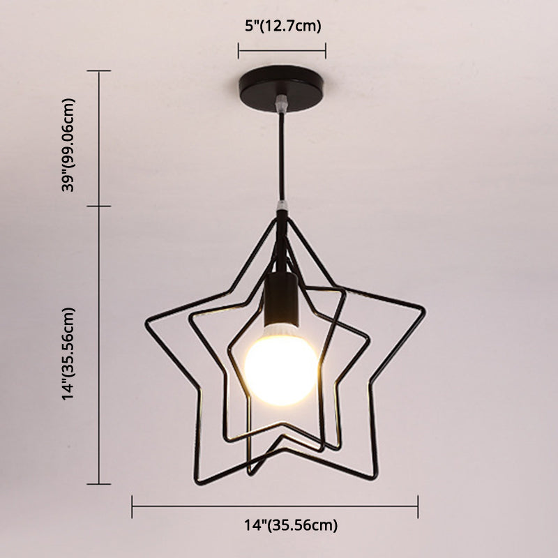 Metaalhangende hanglamp draad kooi industriële stijl hanglamp lampje armatuur voor foyer